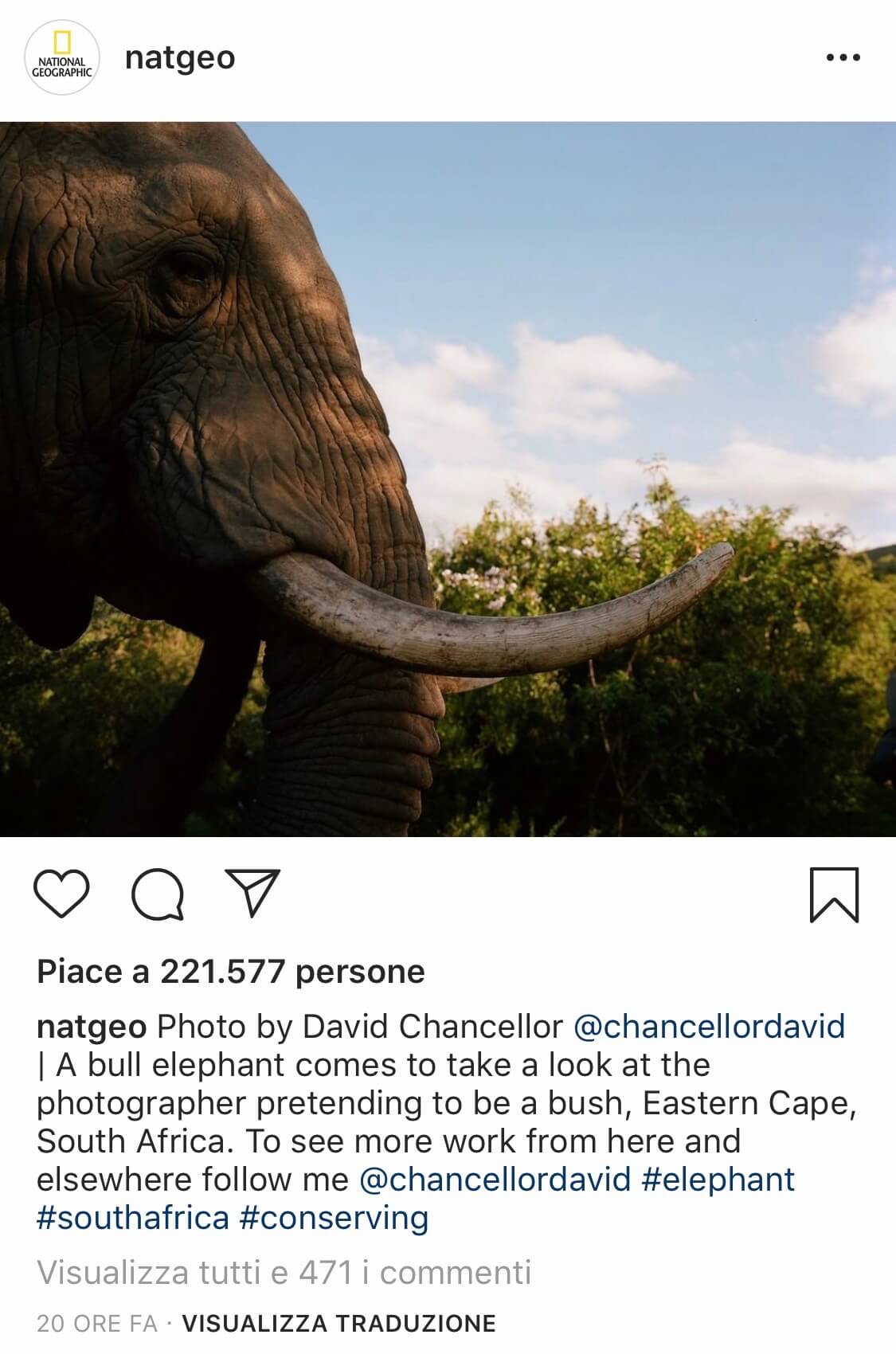 punto di vista sorprendente Instagram post